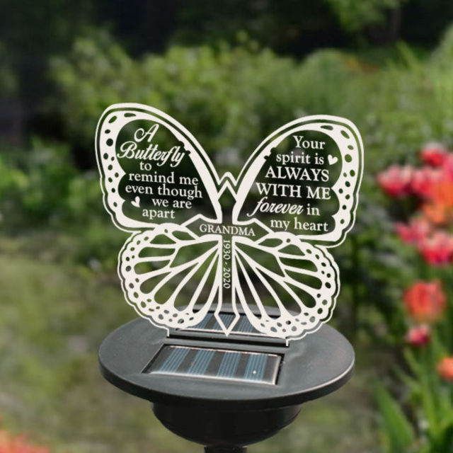 Picture of Personalized Solar Night Light - Butterfly Type A - Garden Solar Light for Memorial