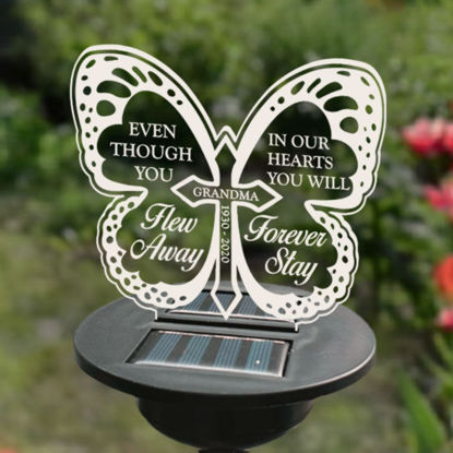 Picture of Personalized Solar Night Light - Butterfly Type D - Garden Solar Light for Memorial