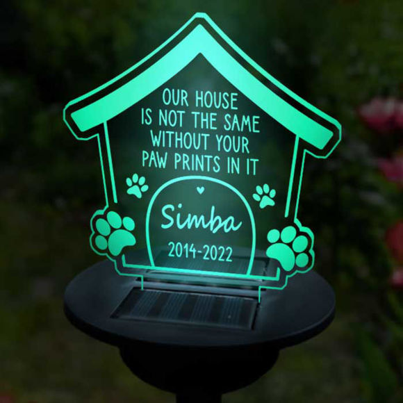 Imagen de Luz de noche solar personalizada - Perrera - Luz solar de jardín para memorial