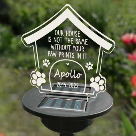 Picture of Personalized Solar Night Light - Kennel - Garden Solar Light for Memorial