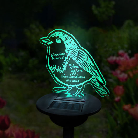 Imagen de Luz de noche solar personalizada - Pájaro - Luz solar de jardín para memorial
