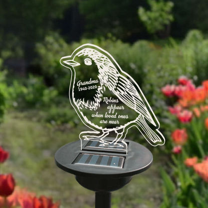 Bild von Personalisiertes Solar-Nachtlicht – Vogel – Garten-Solarlicht für Denkmal