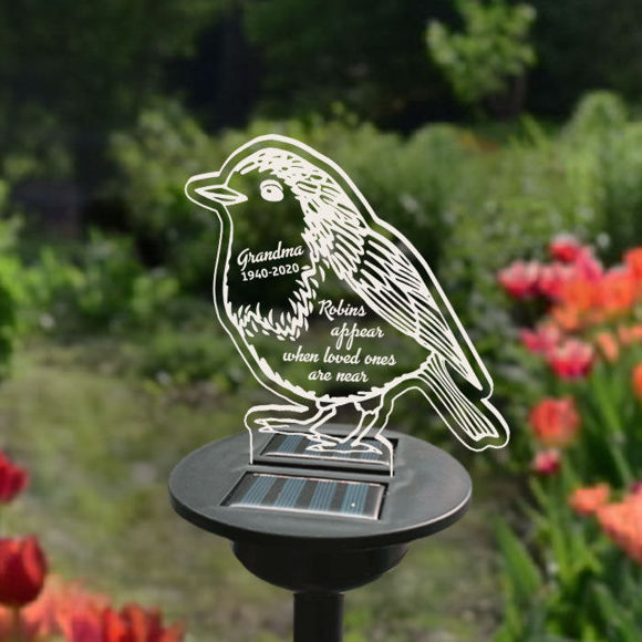 Imagen de Luz de noche solar personalizada - Pájaro - Luz solar de jardín para memorial