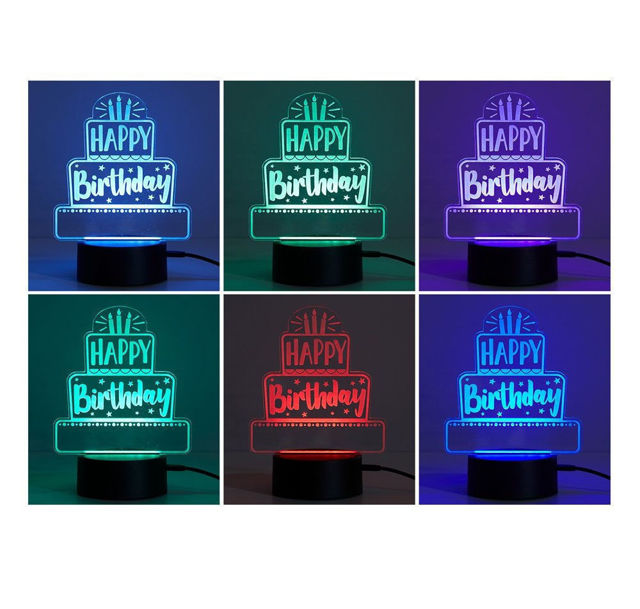 Picture of Custom Name Night Light With Colorful LED Lighting - Multicolor Dinosaur Boy Night Light With Personalized Name
