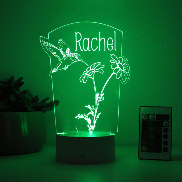 Imagen de Luz de noche con nombre personalizado con iluminación LED de colores - Luz de flores multicolor con nombre personalizado