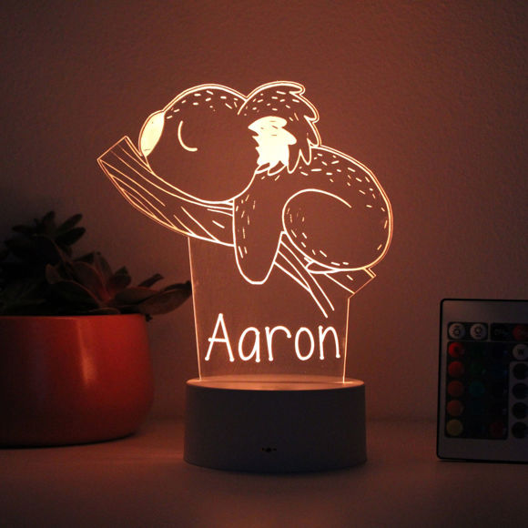 Bild von Benutzerdefiniertes Namensnachtlicht mit bunter LED-Beleuchtung - mehrfarbiges Koala-Licht mit personalisiertem Namen