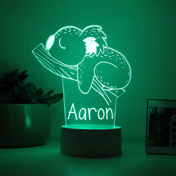 Imagen de Luz de noche con nombre personalizado con iluminación LED de colores - Luz de koala multicolor con nombre personalizado