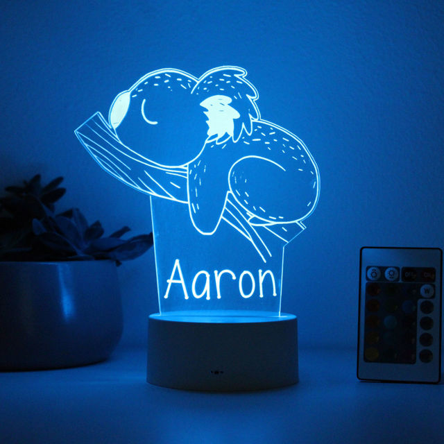 Picture of Custom Name Night Light With Colorful LED Lighting - Multicolor Koala Light With Personalized Name