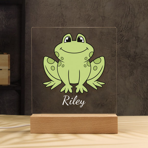 Image de Light de nuit de grenouille ｜ personnaliser avec le nom de votre enfant ｜ Meilleure idée cadeau pour l'anniversaire, Thanksgiving, Noël, etc.