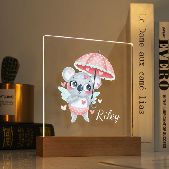 Image de Umbrella Koala Night Light ｜ personnaliser avec le nom de votre enfant ｜ Meilleure idée cadeau pour l'anniversaire, Thanksgiving, Noël, etc.