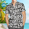 Image de Chemises hawaïennes personnalisées pour hommes avec logo de l'entreprise - Chemise hawaïenne boutonnée à manches courtes personnalisée pour la fête de plage d'été - Votre logo