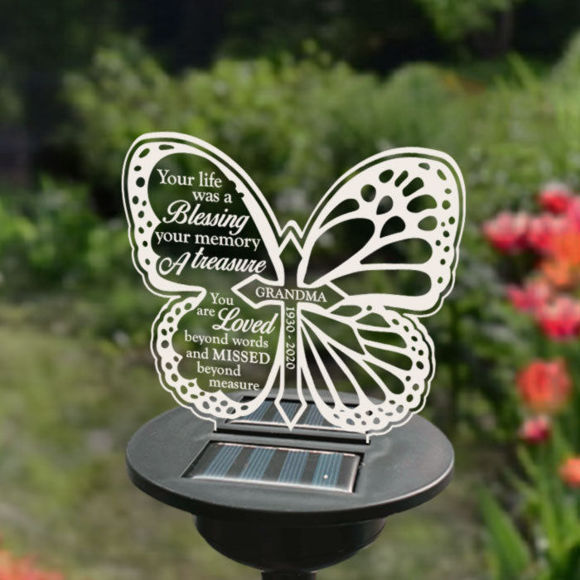 Image de Personalized Solar Night Light ｜ Butterfly Type B ｜ Customized Garden Solar Light for Memorial