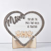 Imagen de Rompecabezas familiar personalizado Nombre Corazón Adorno rústico de madera - El mejor regalo para el Día de la Madre
