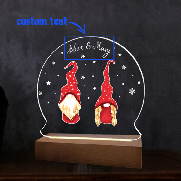Image de Cadeau de veilleuse LED pour couple de père Noël rond pour Noël ｜ Meilleure idée cadeau pour un anniversaire, Thanksgiving, Noël, etc.