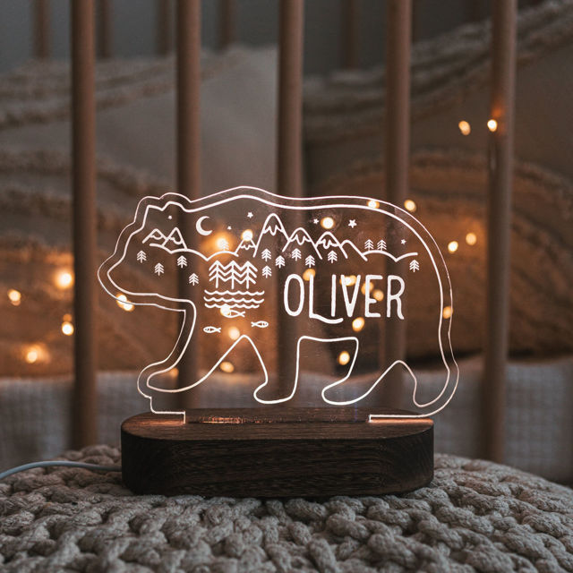 Picture of Polar Bear Night Light with Irregular Shape - Personalized It with Custom Text