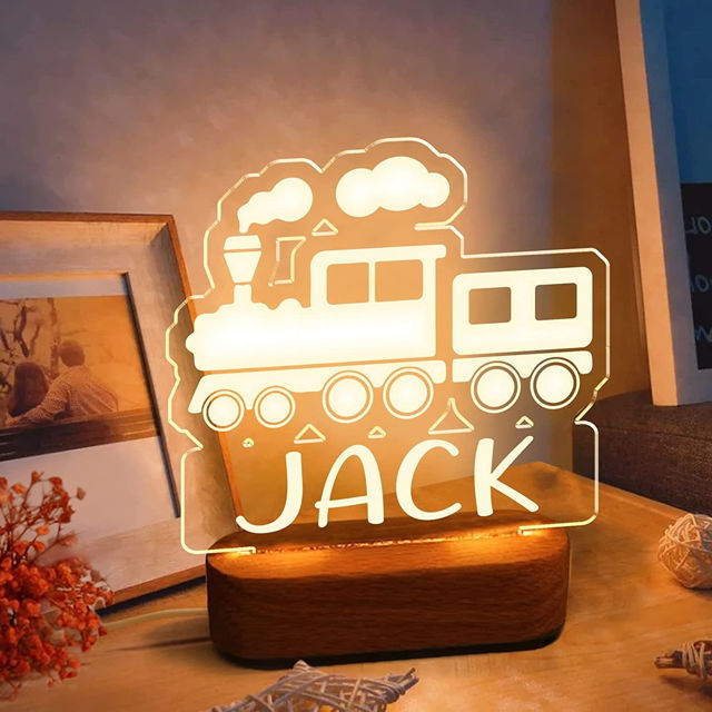 Picture of Train Night Light with Irregular Shape - Personalized It with Custom Text