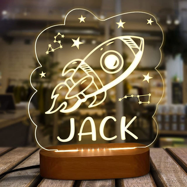 Picture of Rocket Night Light with Irregular Shape - Personalized It with Custom Text