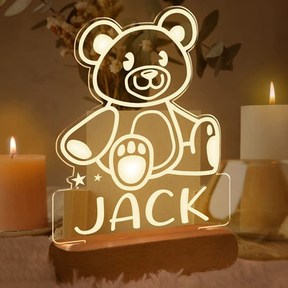 Bild von Bären-Nachtlicht mit unregelmäßiger Form – personalisiert mit individuellem Namen