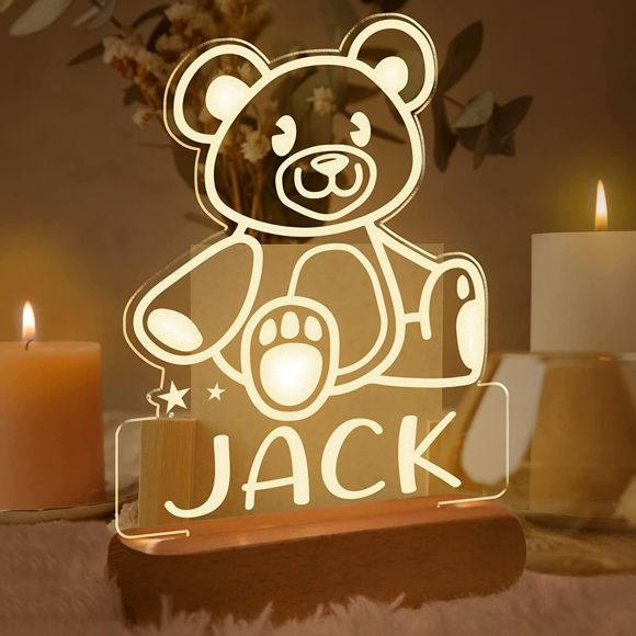 Imagen de Luz nocturna de oso con forma irregular - Personalizada con nombre personalizado