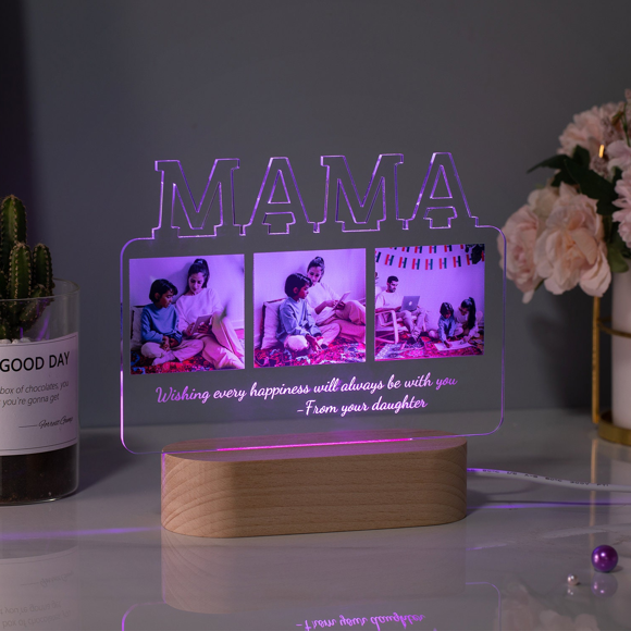 Bild von Benutzerdefiniertes Nachtlicht für Muttertagsgeschenke - Personalisieren Sie mit Ihren schönen Fotos und benutzerdefiniertem Text