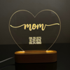Image de Cadeaux de fête des mères Veilleuse en forme de cœur | Personnalisez-la avec l'anniversaire d'un enfant personnalisé | Meilleure idée de cadeau pour un anniversaire, Thanksgiving, Noël, etc.