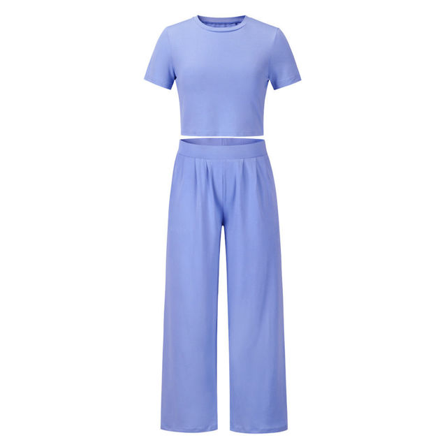 Picture of Fashionable Casual Suit - Spring/Summer Short-sleeved T-shirt & Trousers Two-piece Set - Suit for Women/Girls