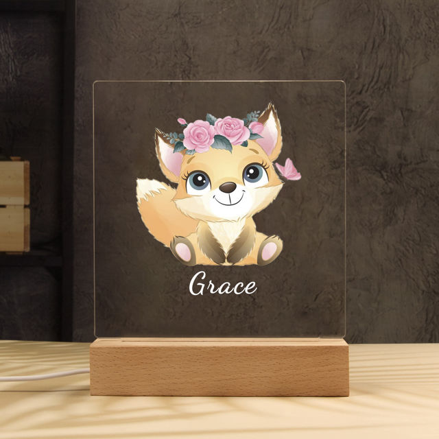 Picture of Yellow Fox Night Light - Personalized It With Your Kid's Name