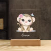 Picture of Flower Monkey Night Light - Personalized It With Your Kid's Name
