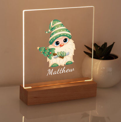 Picture of Dwarf with Christmas Tree Night Light - Personalized It With Your Kid's Name