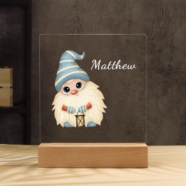 Picture of Dwarf with Lamp Night Light - Personalized It With Your Kid's Name