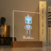 Imagen de Robot azul con luz nocturna en caja de regalo: personalízalo con el nombre de tu hijo