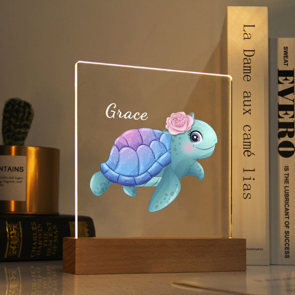 Picture of Green Turtle Night Light - Personalized It With Your Kid's Name