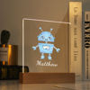 Image de Veilleuse Robot Bleue | Personnalisez-le avec le nom de votre enfant | Meilleure idée de cadeau pour un anniversaire, Thanksgiving, Noël, etc.