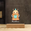 Afbeeldingen van Oranje Robot Nachtlampje | Gepersonaliseerd met de naam van uw kind | Beste cadeau-idee voor verjaardag, Thanksgiving, Kerstmis enz.