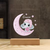 Image de Veilleuse éléphant lune rose | Personnalisez-le avec le nom de votre enfant | Meilleure idée de cadeau pour un anniversaire, Thanksgiving, Noël, etc.