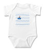Image de Photo personnalisée visage court - Body bébé à manches courtes - Body bébé visage personnalisé - Bodys bébé - Body bébé Onesies avec nom et couleur personnalisés - Boat On Waves