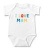 Image de Photo personnalisée visage court - manches bébé Onesies - visage personnalisé bébé Onesie - Bodys bébé - Onesies infantile Body avec nom et couleur personnalisés - I LOVE MOM