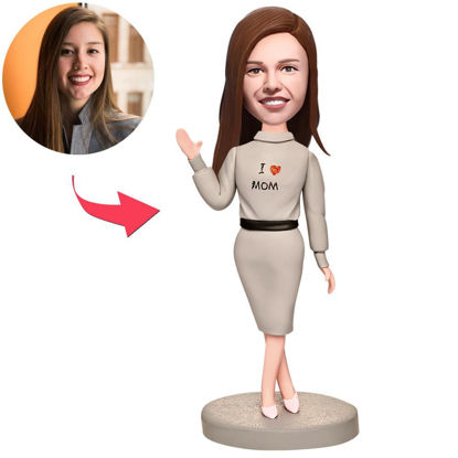 Picture of Custom Bobbleheads: I Lov Mom| Personalized Bobbleheads for the Special Someone as a Unique Gift Idea