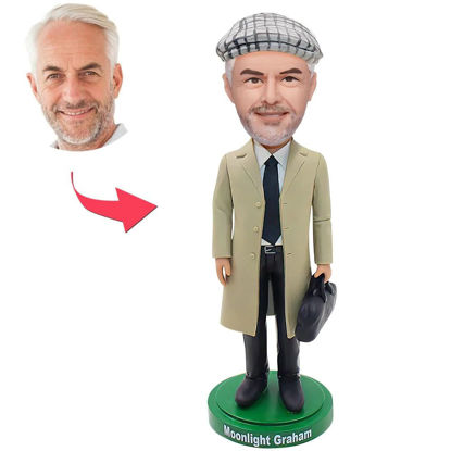 Picture of Custom Bobbleheads: Old Man With Long Coat| Personalized Bobbleheads for the Special Someone as a Unique Gift Idea