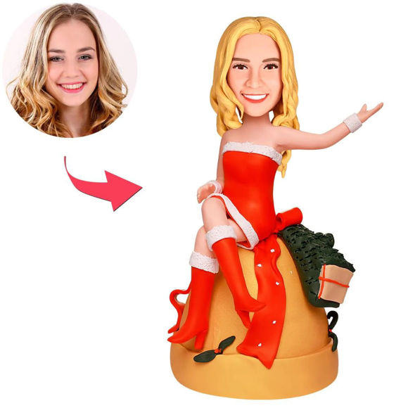Imagen de Custom Bobbleheads: Christmas Bells Girl| Personalized Bobbleheads for the Special Someone as a Unique Gift Idea