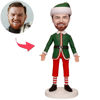 Imagen de Custom Bobbleheads: Green Christmas Costumes Men| Personalized Bobbleheads for the Special Someone as a Unique Gift Idea