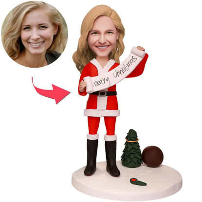 Picture of Custom Bobbleheads: Merry Christmas Women| Personalized Bobbleheads for the Special Someone as a Unique Gift Idea