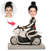 Imagen de Custom Bobbleheads: Female Motorcyclist| Personalized Bobbleheads for the Special Someone as a Unique Gift Idea
