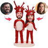 Imagen de Custom Bobbleheads:  Christmas Elk Costumes | Personalized Bobbleheads for the Special Someone as a Unique Gift Idea