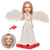Imagen de Custom Bobbleheads: Female White Dressing with Wings| Personalized Bobbleheads for the Special Someone as a Unique Gift Idea
