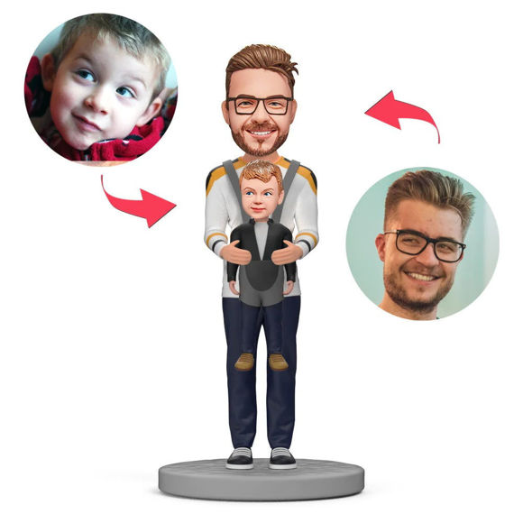 Imagen de Custom Bobbleheads:  Baby boy in Daddy's Arms | Personalized Bobbleheads for the Special Someone as a Unique Gift Idea