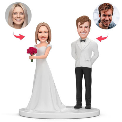 Bild von Custom Bobbleheads:  Couples Taking Over The Bouquet | Personalized Bobbleheads for the Special Someone as a Unique Gift Idea