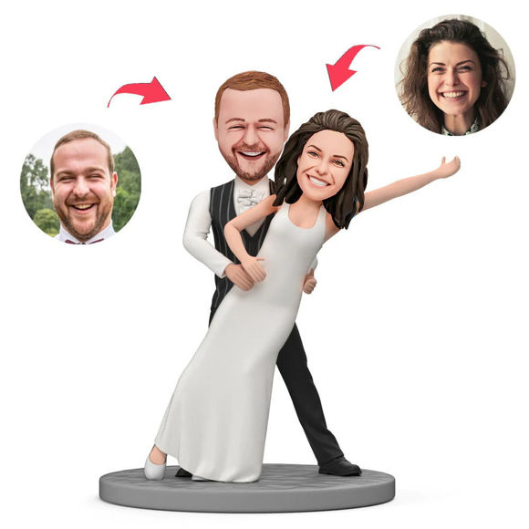Imagen de Custom Bobbleheads: Groom Holding Bride Dance | Personalized Bobbleheads for the Special Someone as a Unique Gift Idea