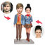 Picture of Custom Bobbleheads: Lovers in Matching Outfits | Personalized Bobbleheads for the Special Someone as a Unique Gift Idea