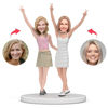 Imagen de Custom Bobbleheads: Sisters Cheering Up | Personalized Bobbleheads for the Special Someone as a Unique Gift Idea